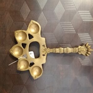 brass five face diya with handle gift home decor pooja items buy online india 330