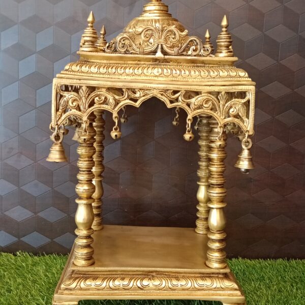 Brass Handcrafted Temple with Bell Idol