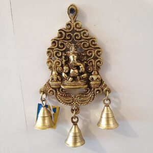 brass ganesha wall hanging small with bell home decor wall decor pooja items showpiece temple auspicious gift present buy online india 10193