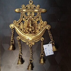 brass ganesha wall hanging with bells with bell home decor wall decor pooja items showpiece temple auspicious gift present buy online india 10195