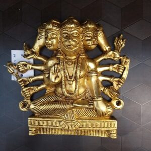 Brass Panchmukhi Hanuman Idol Wall Hanging