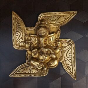 Brass Swastik Design Ganesha Wall Hanging