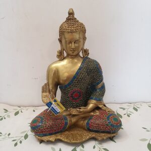 brass buddha with stone work big idol home decor pooja items showpiece gift buy online india 10348