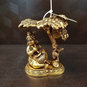 Brass Butter Krishna Under tree Statue Small