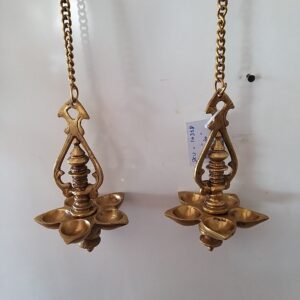 Brass Designer Hanging Five Face Diya Pair