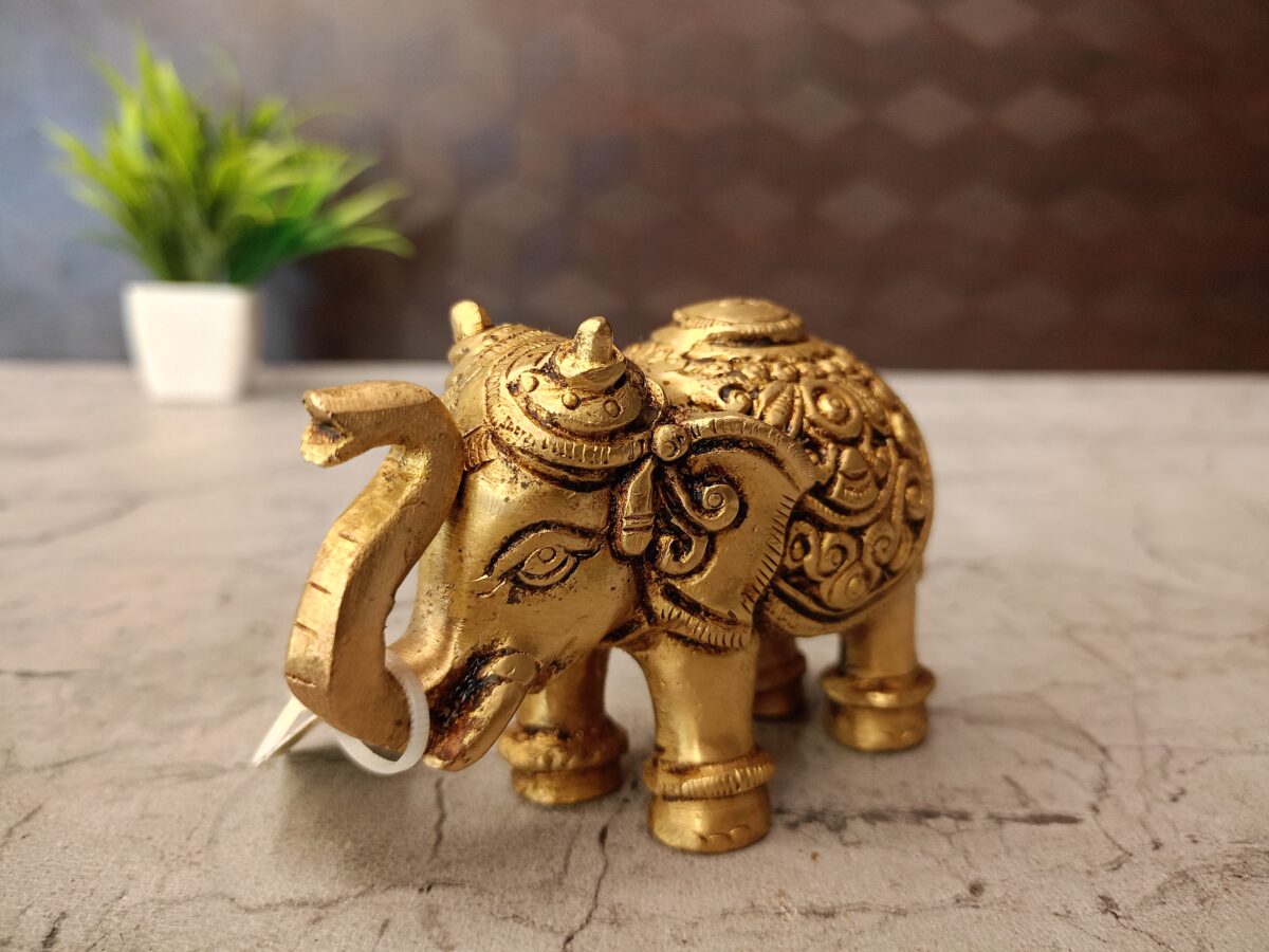 brass elephant idol pooja gift antique coimbatore india1 scaled