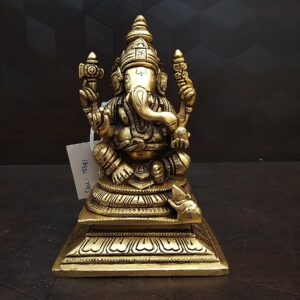brass ganesha with superfine antique finish idol hindu god statues home decor pooja items gift buy online india 10341