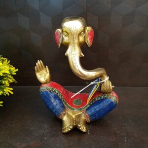 brass moder ganesha stone work idol home decor pooja items hindu god statues gift buy online india 10353