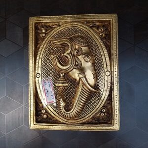 Brass Om Ganesha Plate Wall Mount