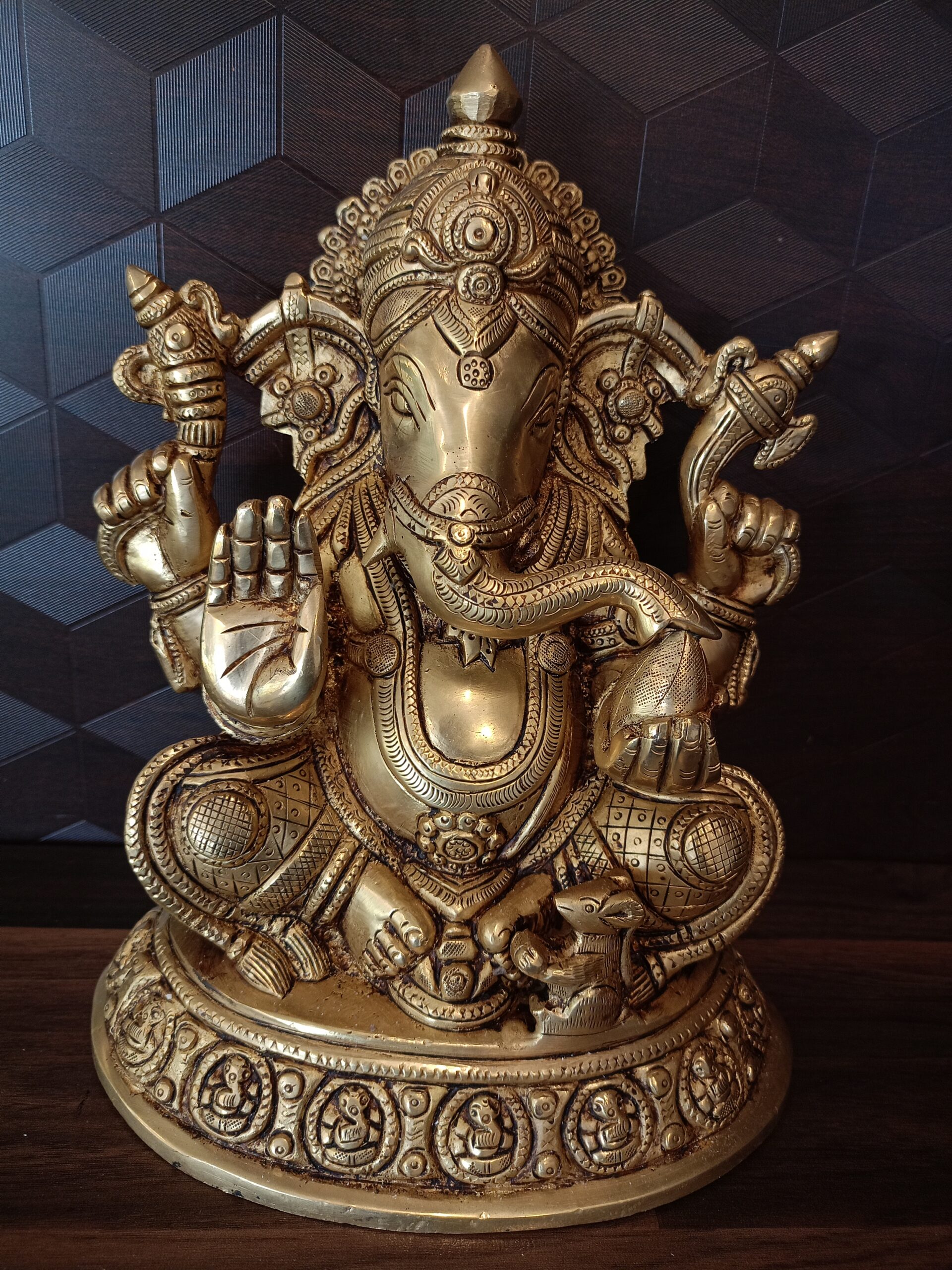 oplus_32 Brass Ashtavinayaga Statue big- 9.5" - Image 1