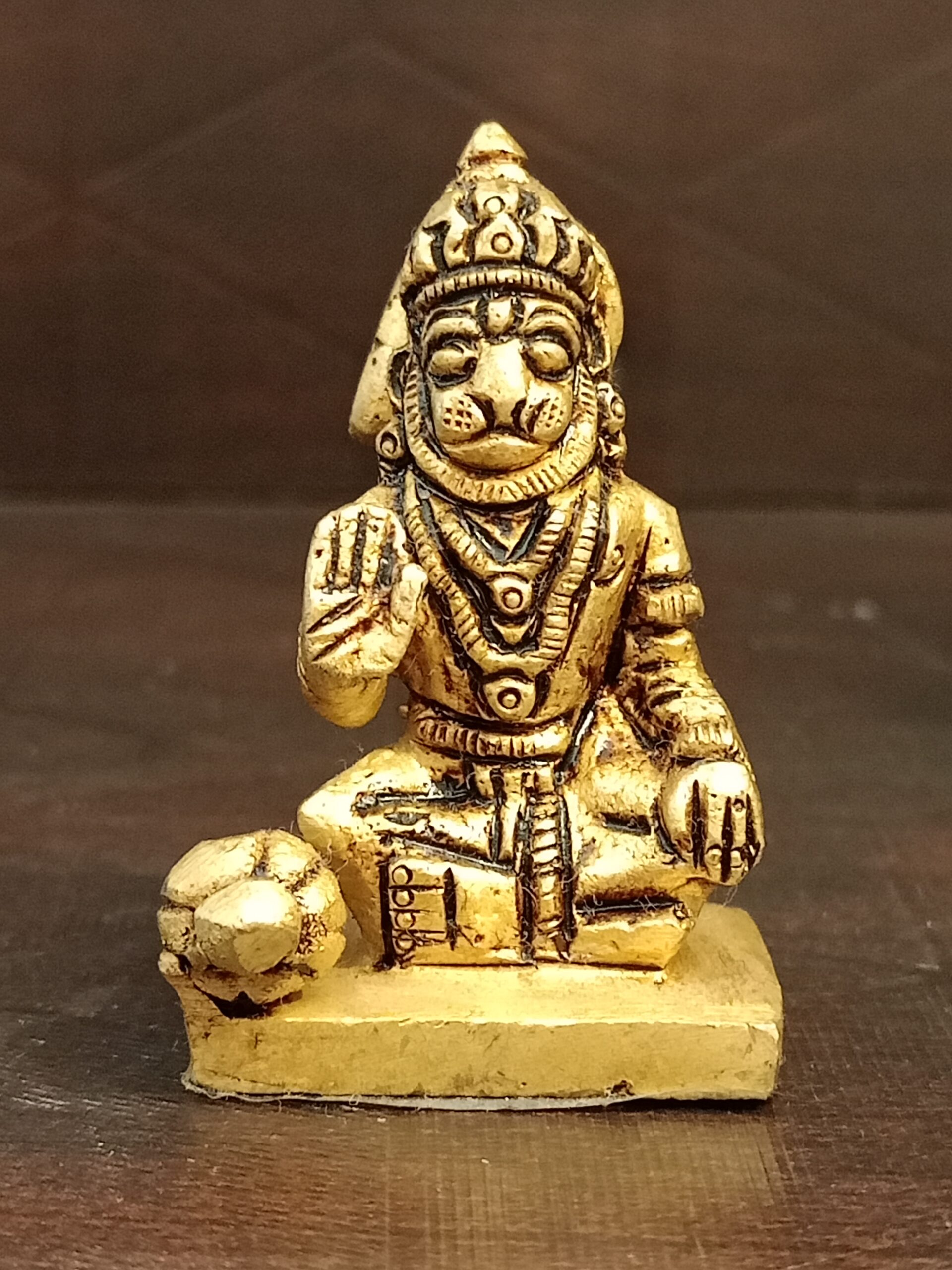 Brass Hanuman Idol Small- 2" 1 Brass Hanuman Idol
