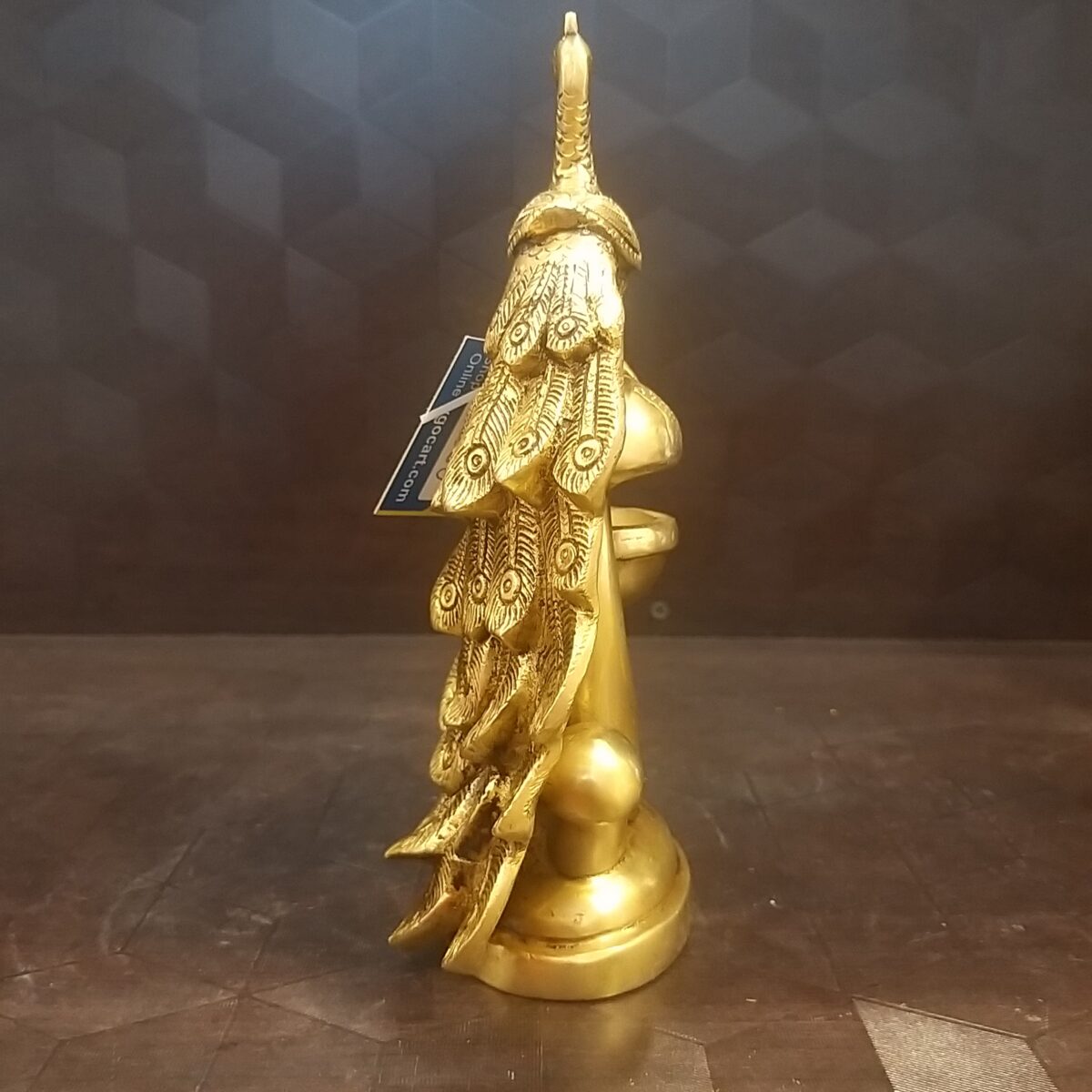 brass peacock with diya small home decor poojaitems 3 scaled