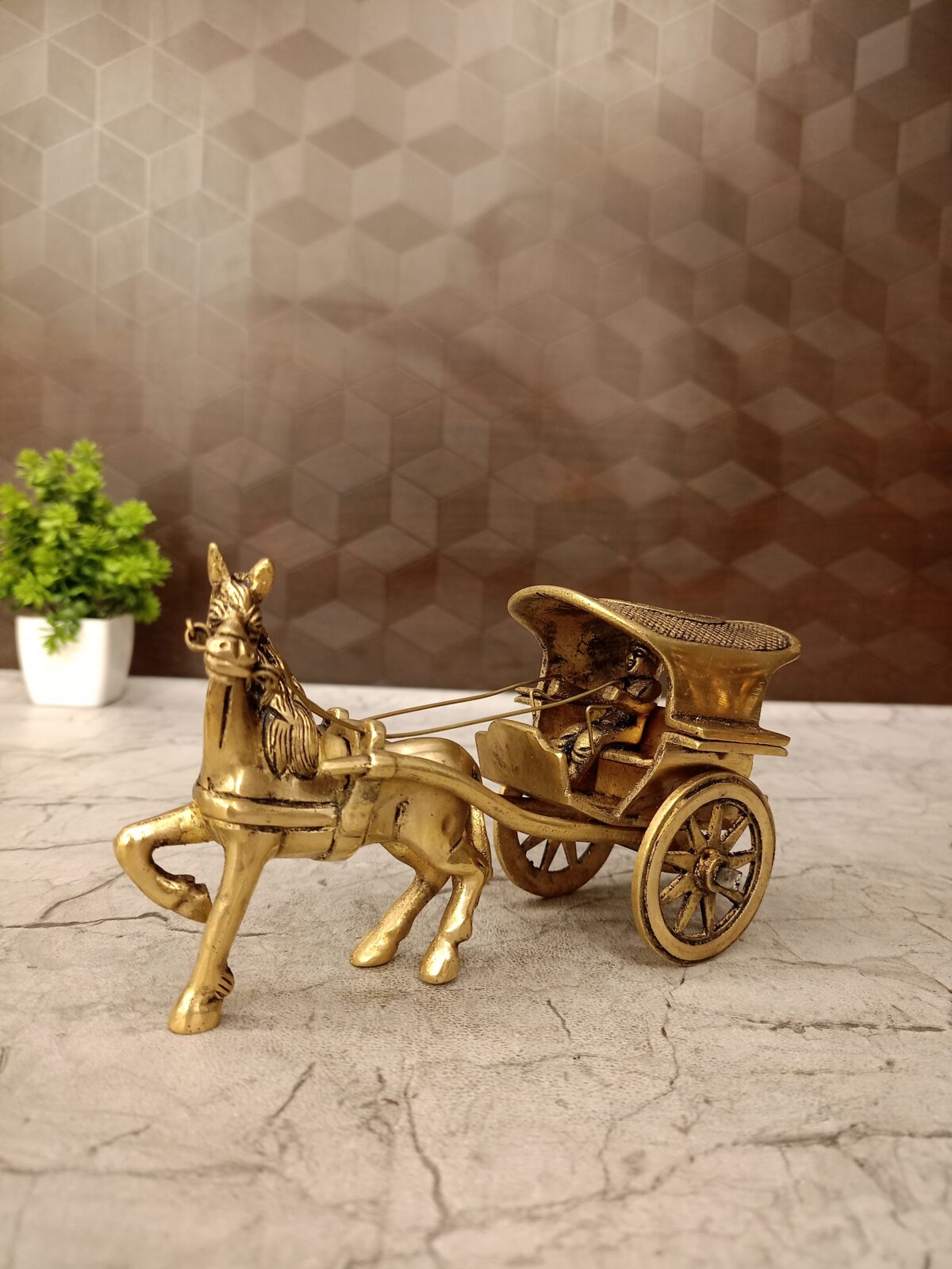 brass horse cart idol