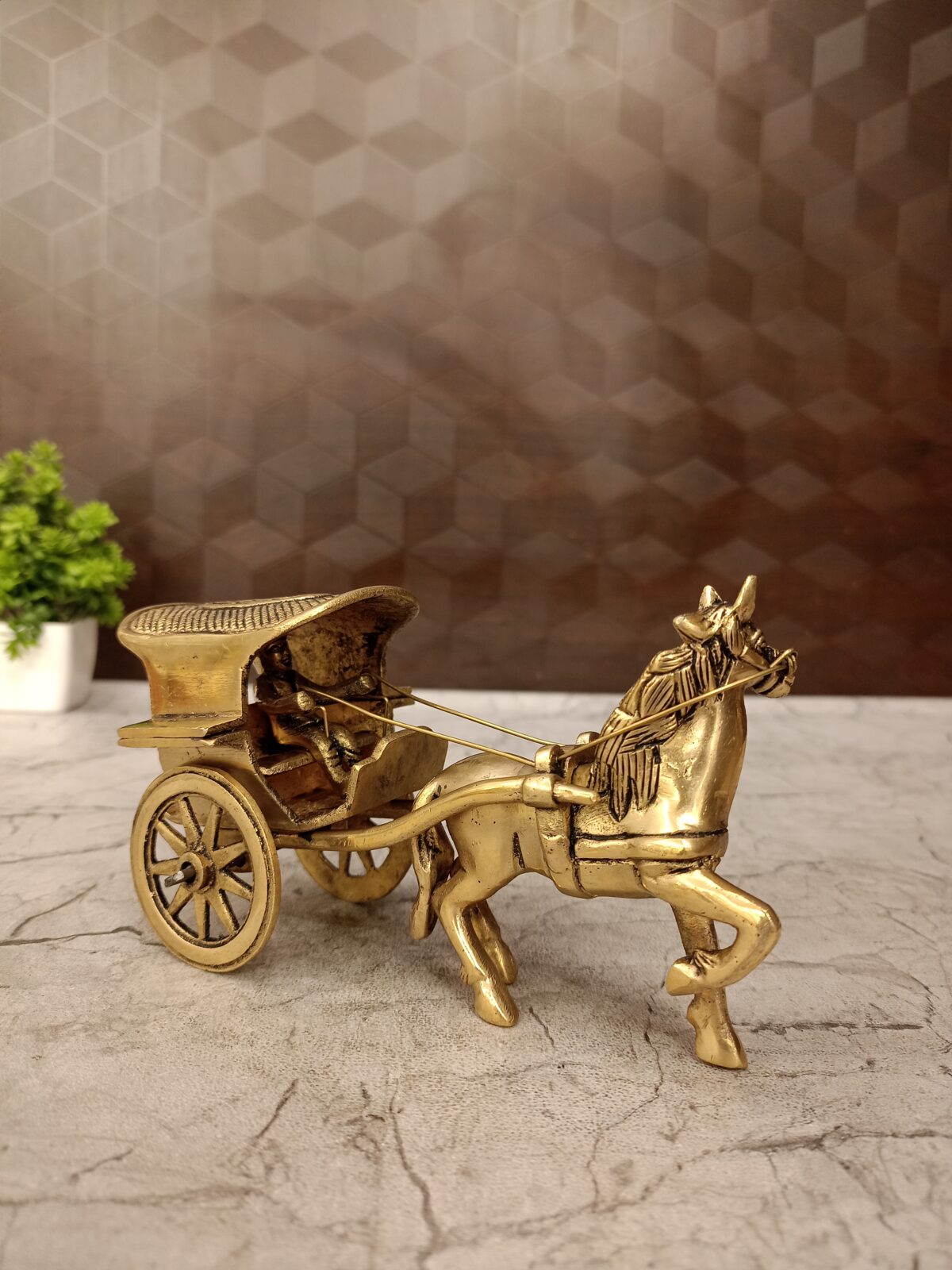 Brass Horse Cart Idol- 3.5" - Image 3