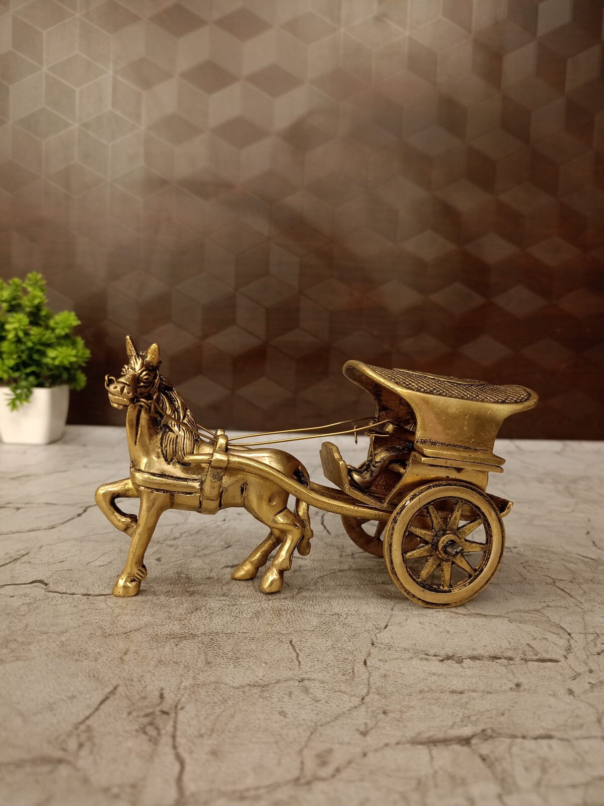 Brass Horse Cart Idol- 3.5" - Image 2
