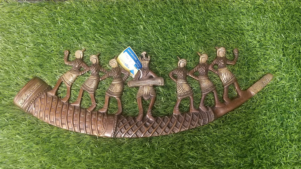 20230804_195653 Tribal Folk Dancers Brass Wall Hanging - Image 1