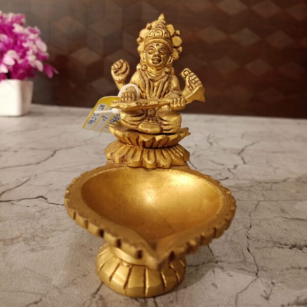 Brass Saraswathi Diya Lamp 4''