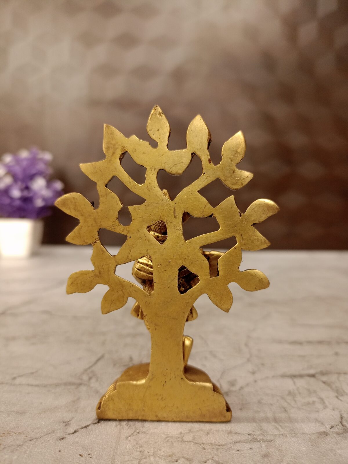 Brass RadhaKrishna Under Tree 3.5" - Image 2
