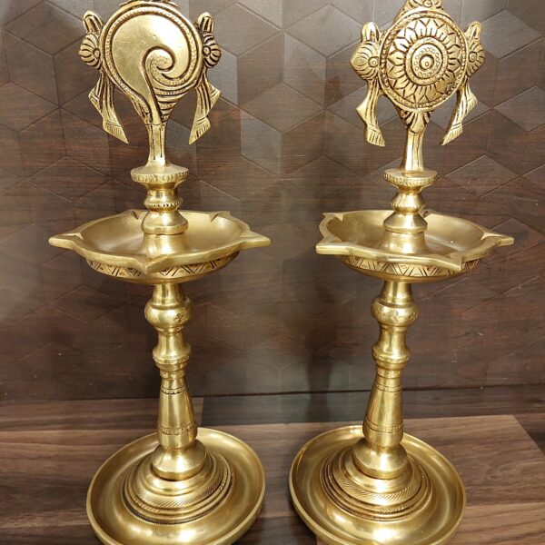 brass sangu chakra namam kuthu vilakku idol pooja vgocart coimbatore india2