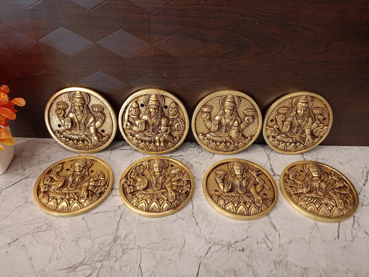 brass ashtalakshmi set round wall door pooja gift vgocart coimbatore india scaled