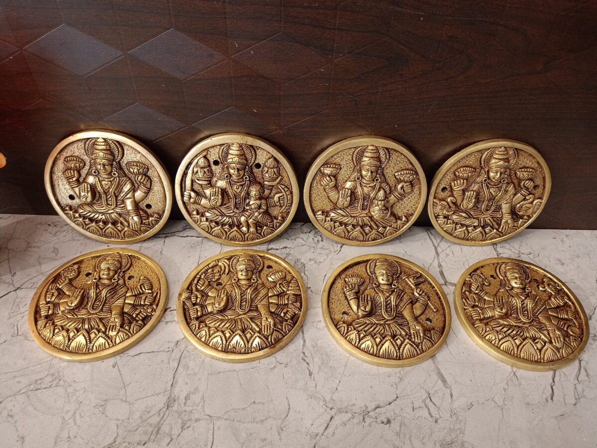 brass ashtalakshmi set round wall door pooja gift vgocart coimbatore india1 scaled