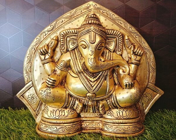 brass ganesha wallmount antique gift shop vgocart coimbatore india