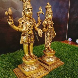 Brass Sivan Parvanthi Standing Idol / Pure & Antique