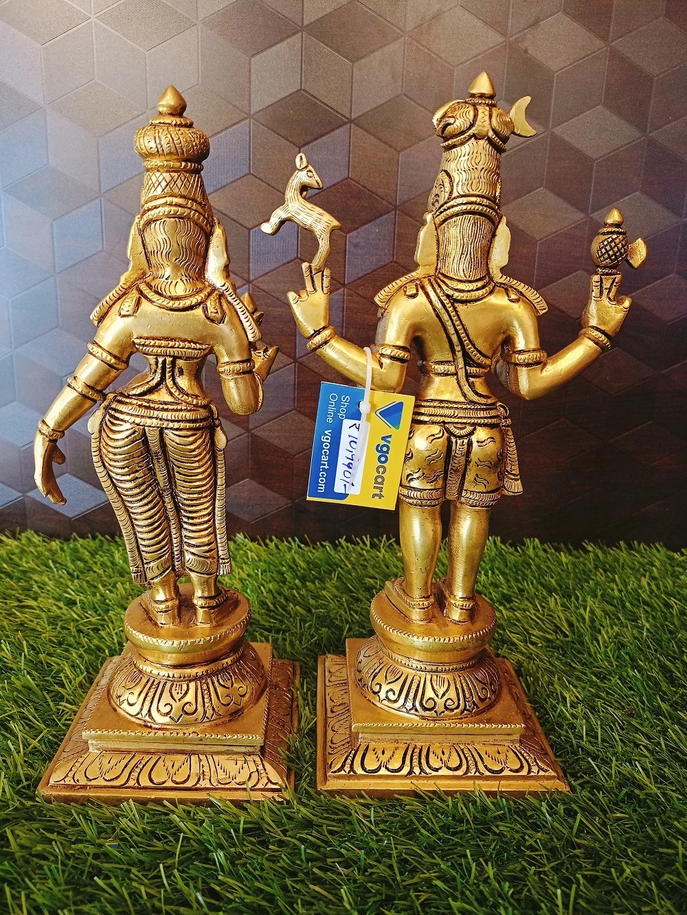 Brass Sivan Parvanthi Standing Idol / Pure & Antique