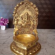Brass Ganesha Big Diya / Pure & Antique 10”