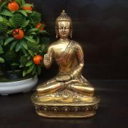 Brass Buddha Idol 10″ / Pure & Antique