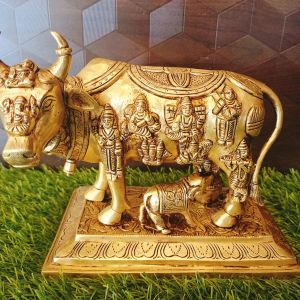 Brass Cow And Calf Multigods / Pure & Antique 6.5″