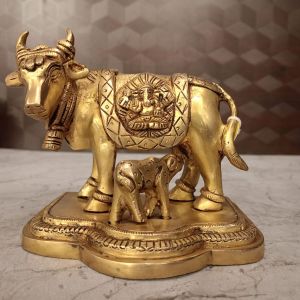 Pure Brass Kamadhenu With Lakshmi Ganesha Design 4″