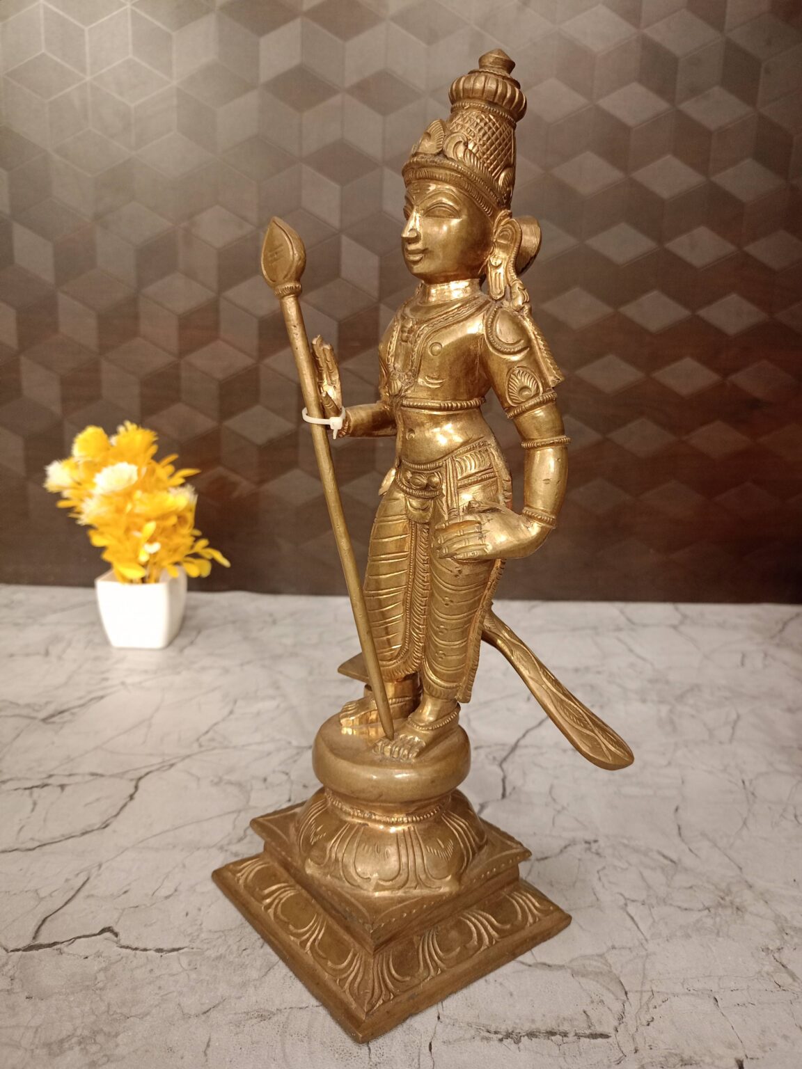 Brass Panchaloha Murugan Idol 12″ / Pure & Antique