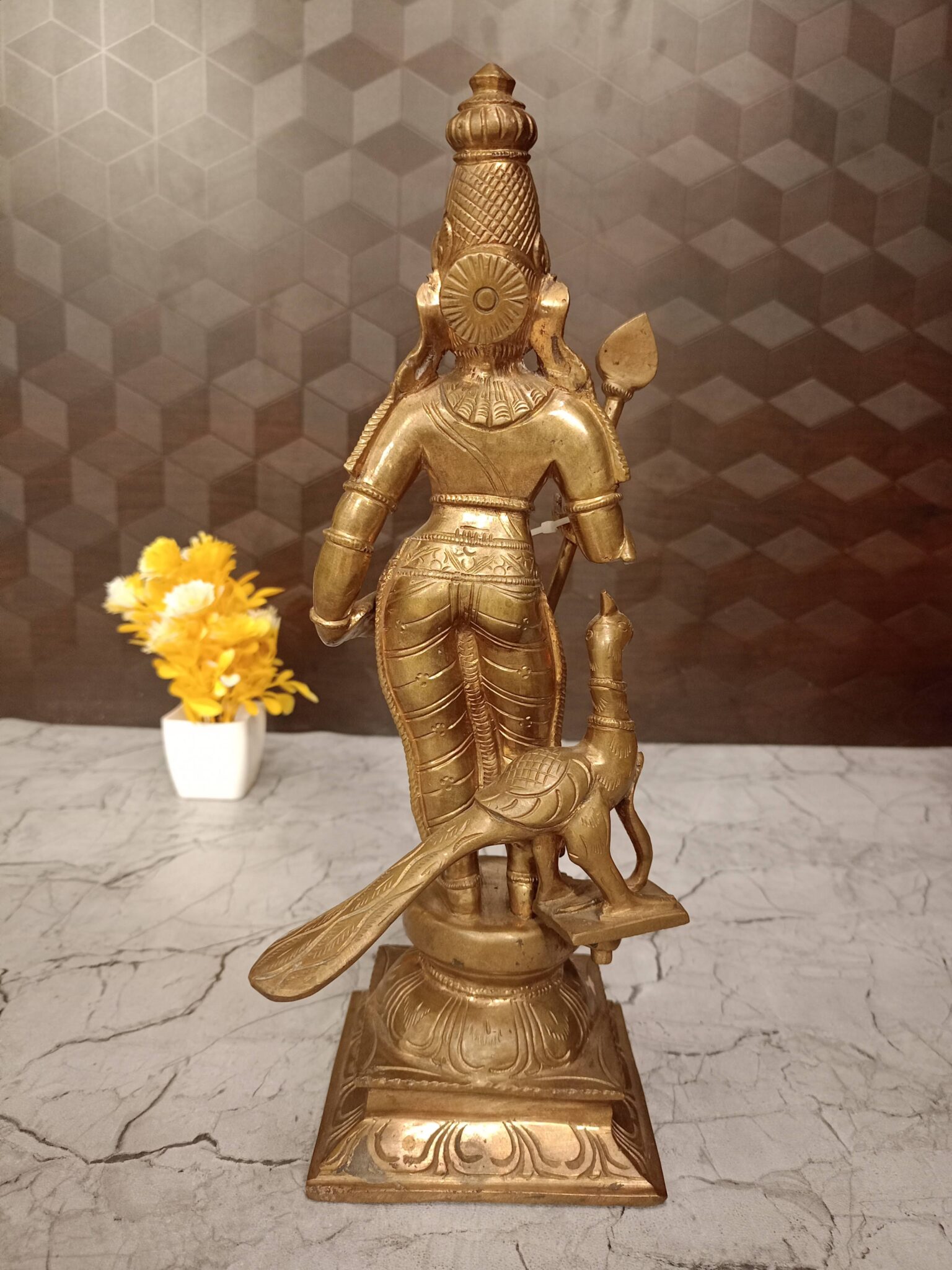 Brass Panchaloha Murugan Idol 12″ / Pure & Antique