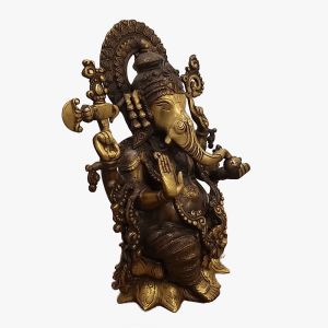 Brass Desinger Brown Ganesha Idol Pure & Antique