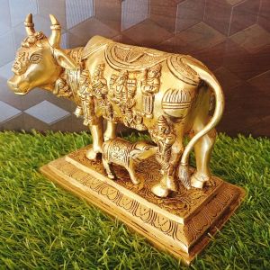 Brass Cow And Calf Multigods / Pure & Antique 6.5″