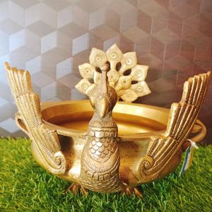 pure-brass-peacock-uruli-antique-vgocart-coimbatore