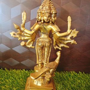 Brass Shanmuga Statue 10.5″ / Pure & Antique