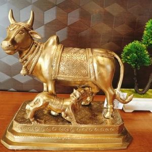 Pure Bronze Cow And Calf Idol / Pure & Antique