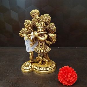 Pure Brass Krishna Idol Decorative Showpiece 7″ / Pure & Antique