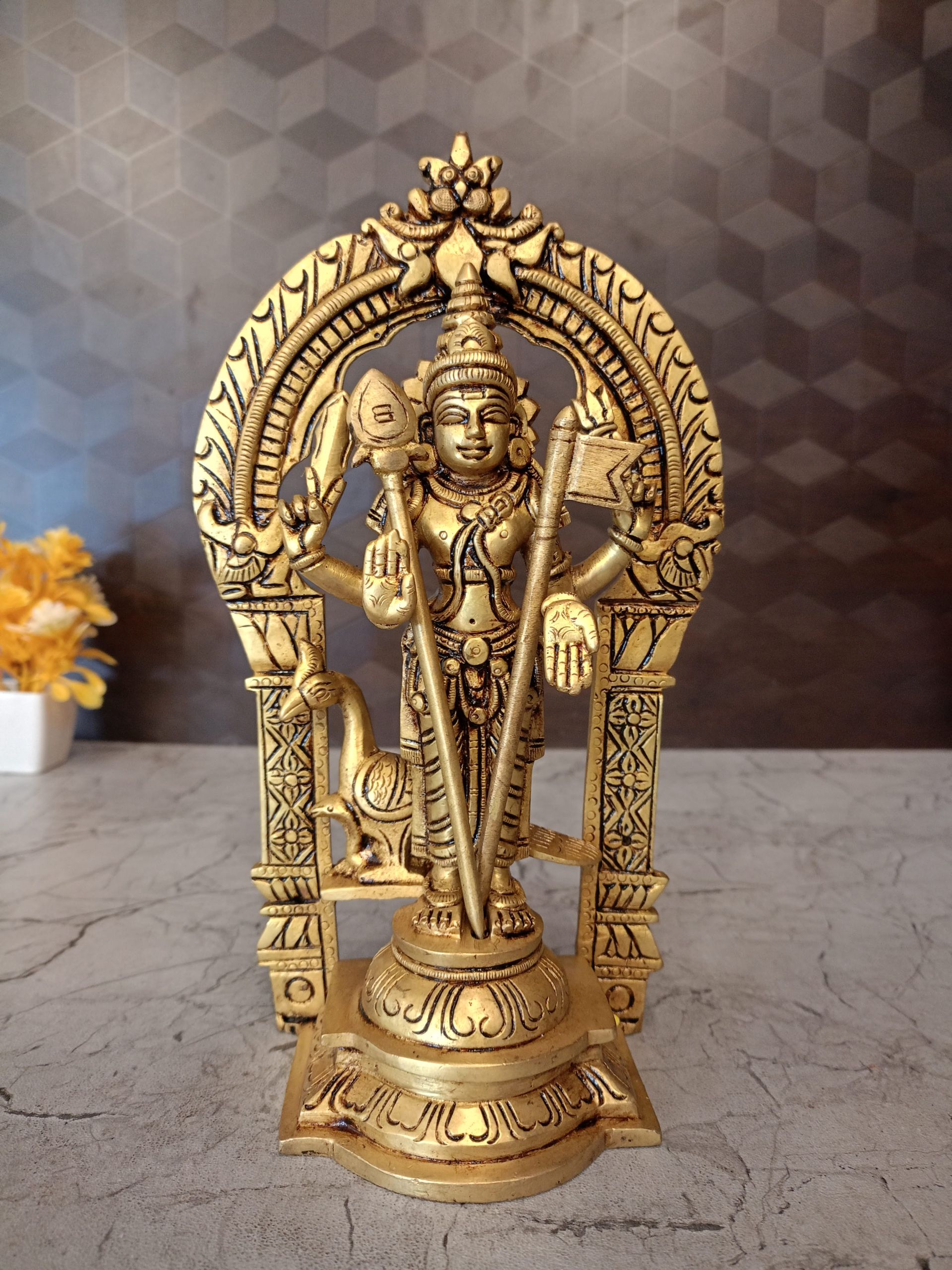 Brass Subramaniya Swamy 10″ , Pure & Antique