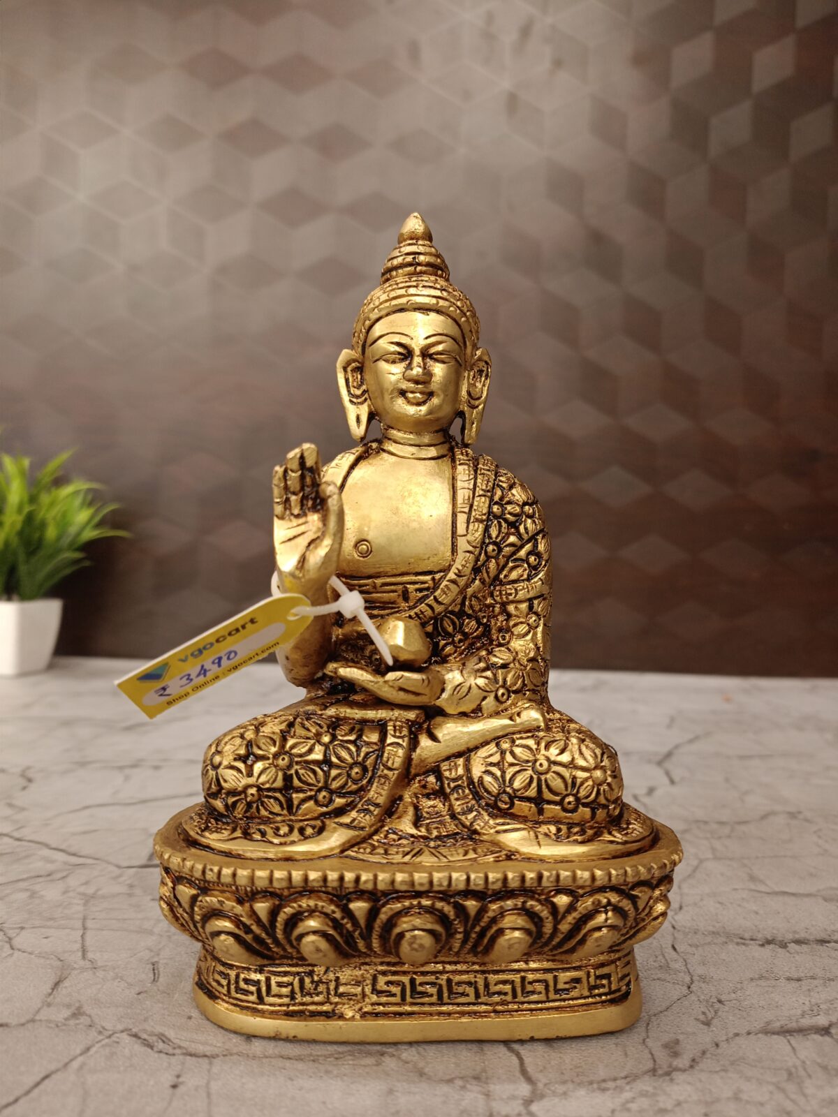 brass buddha idol floral design pooja gift vgocart coimbatore india2 scaled