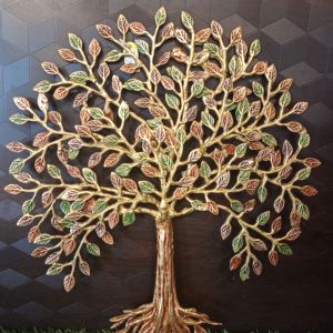 Brass Kalpavrisham Tree Color Antique Finish With Root 19″