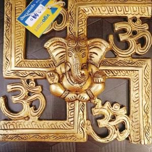 brass-om-swasthik-ganesha-idol-pooja-wall-hanging-antique-vgocart-coimbatore-india