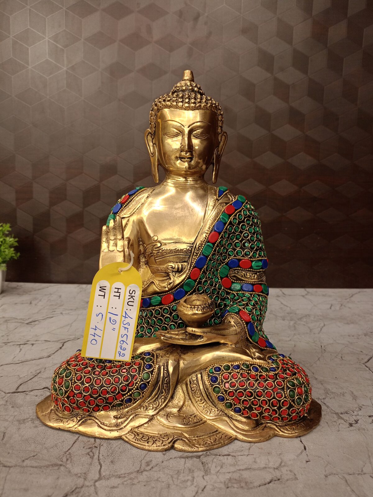 brass stone buddha idol pooja gift vgocart coimbatore india scaled
