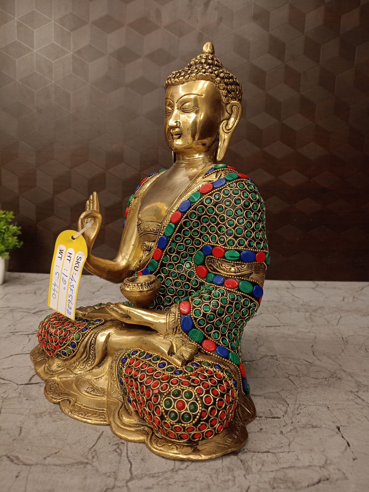 brass stone buddha idol pooja gift vgocart coimbatore india1 scaled