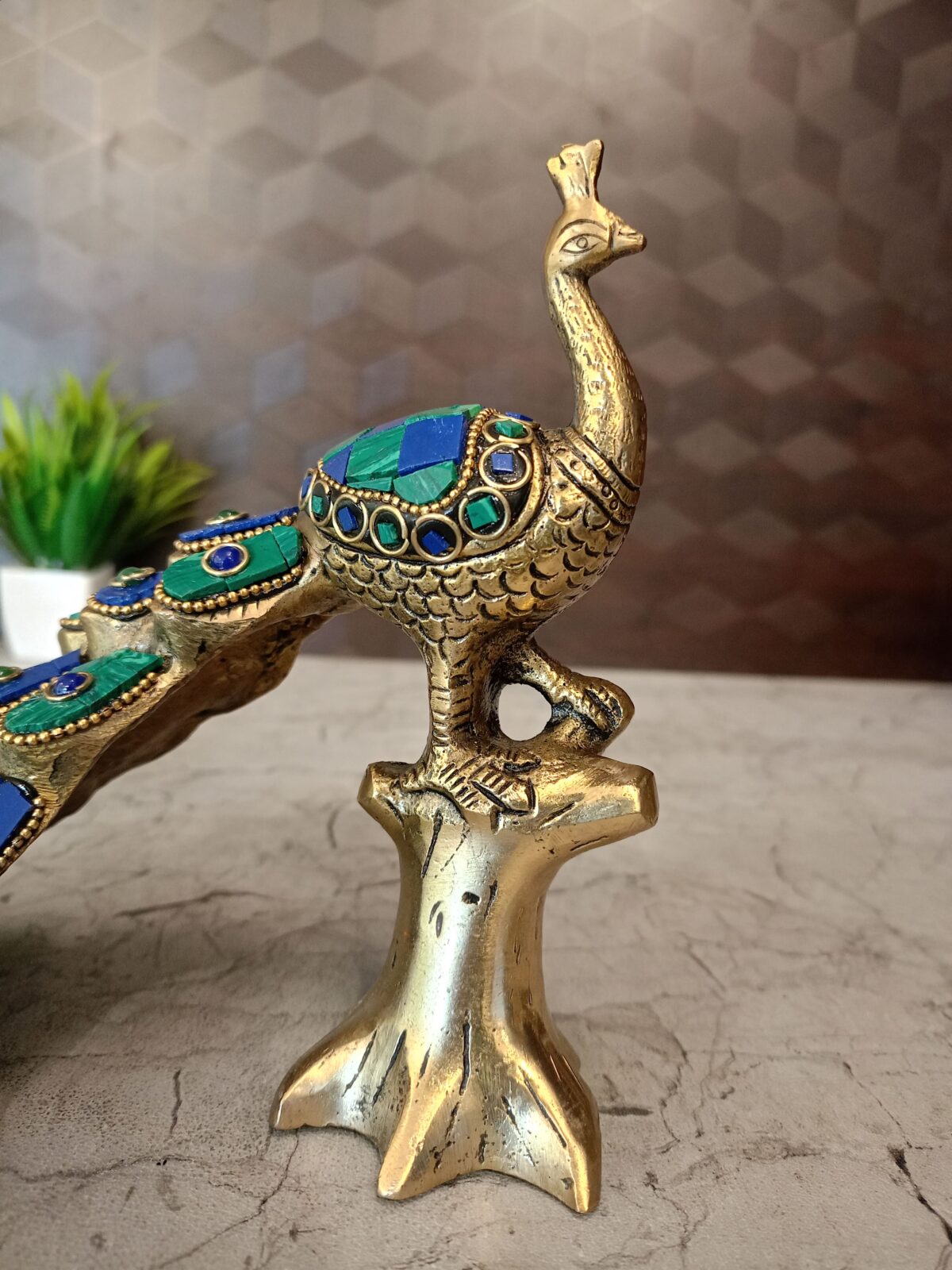 brass stone peacock idol pooja gift vgocart coimbatore india3 scaled