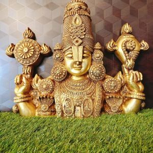 Brass Thirupati Balaji Venkateswara Perumal Idol , Pure & Antique 18.5″