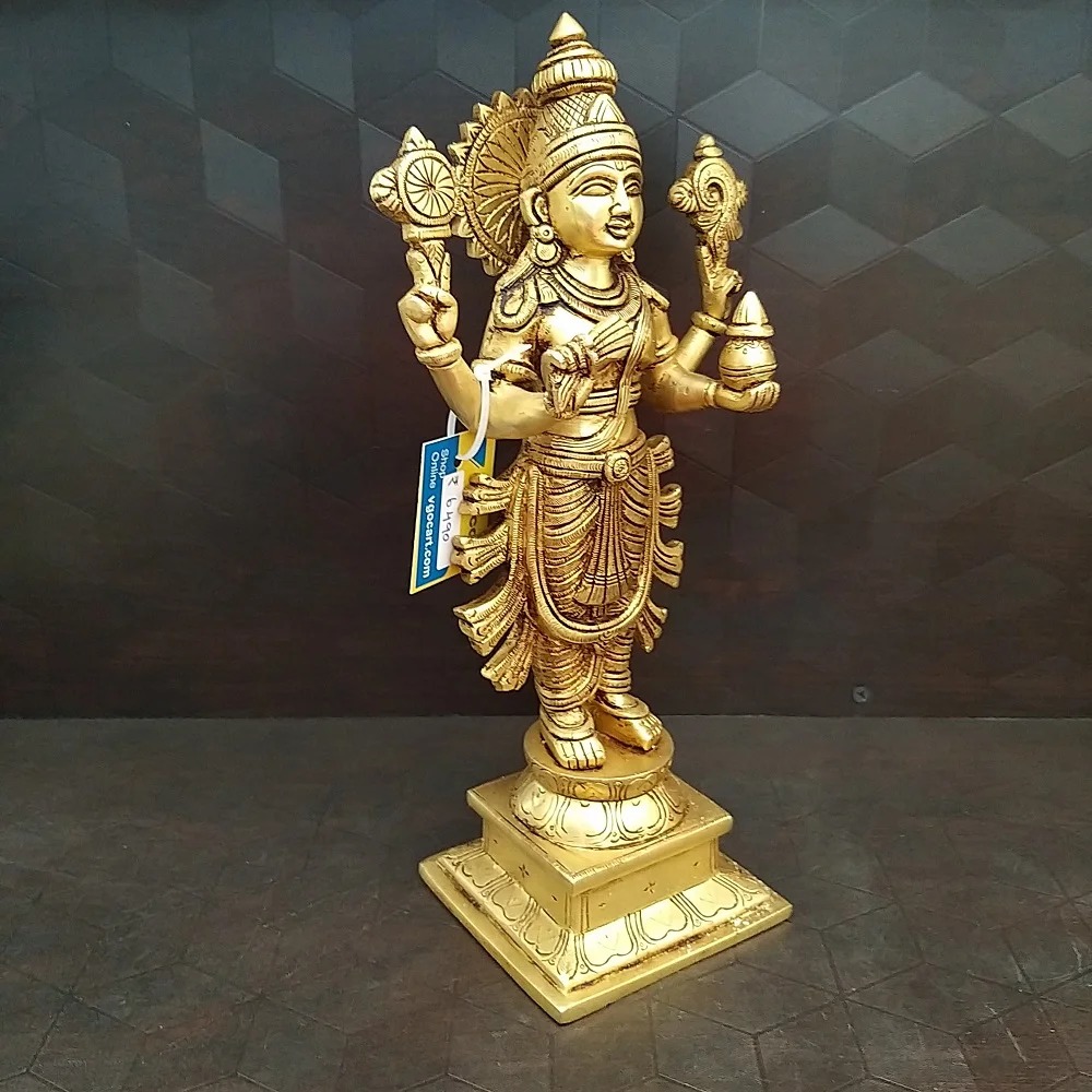 Brass dhanathiri idol , pure & Antique 12″