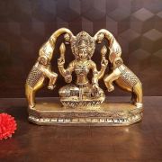 Brass Big Gajalakshmi Idol 7.5″ , Pure & Antique